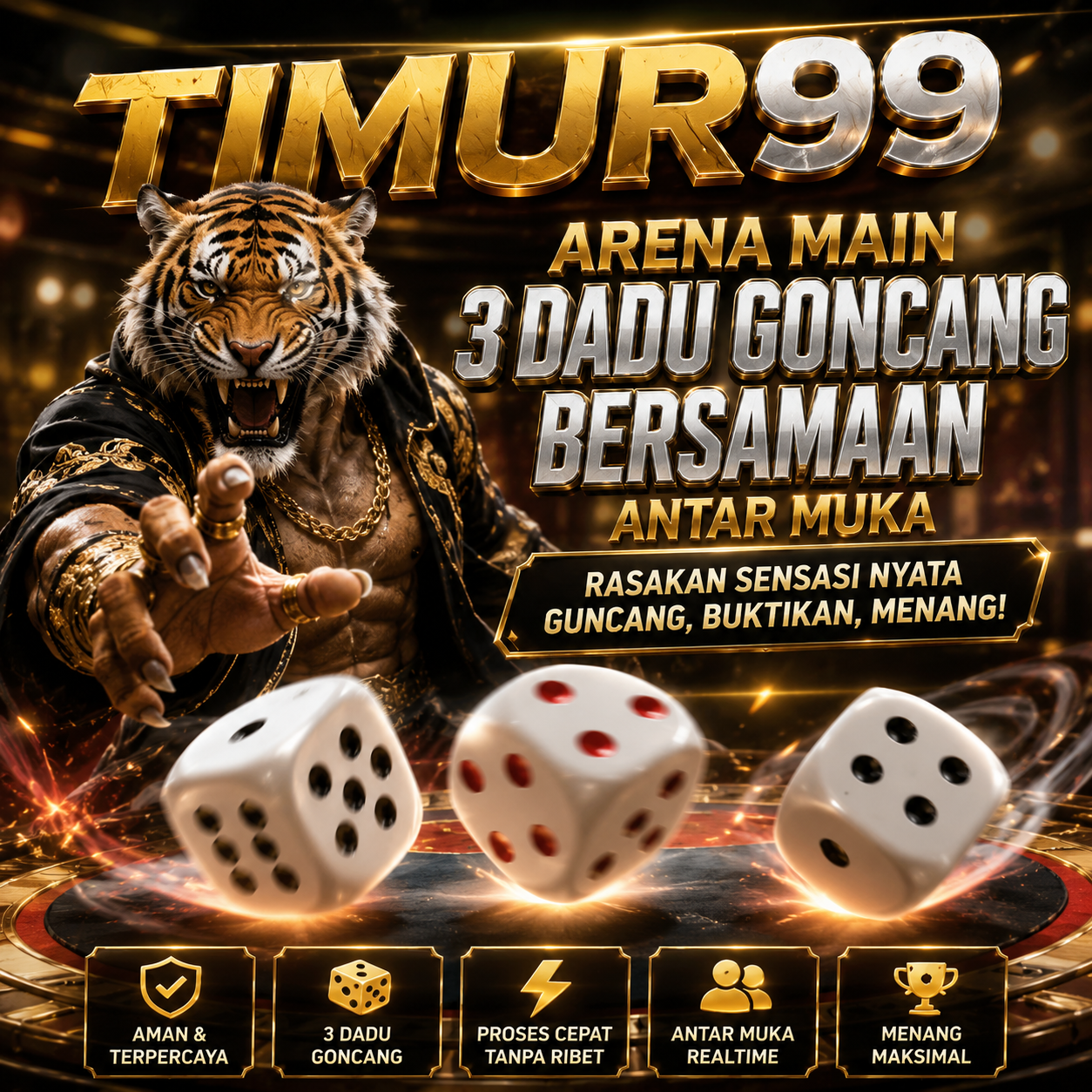 TIMUR99 | Arena Main 3 Dadu Goncang Bersamaan Antar Muka